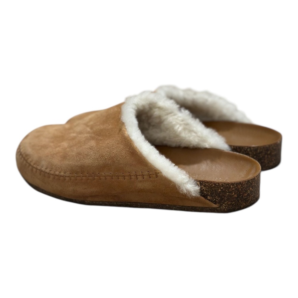 Jenni Kayne Shearling-Lined Moc Clog Saddle Suede Cork Midsole Women US 11/EU 41 - Picture 2 of 8